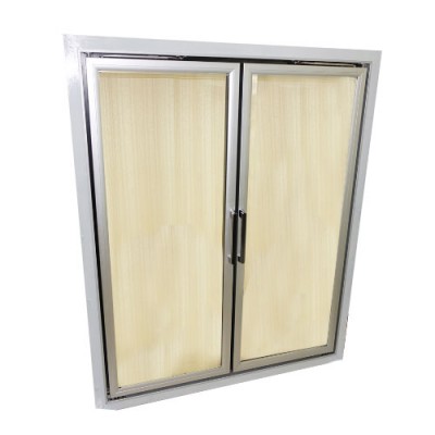 Well-designed Aluminum Frame Glass Refrigerator Double Doors For Display